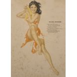 After Alberto Vargas (1896-1982) Peruvian. "Island Charmer", Print, 10.25" x 7.25", and Two others