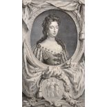 Godfrey Kneller (1646-1723) British. "Queen Mary, at Kensington Palace", Engraving, Unframed, 13.75"