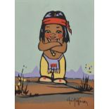 Gerda Christoffersen (1917-2012) Danish/Canadian. "Apache", 'Little Oodee', Print, Inscribed on