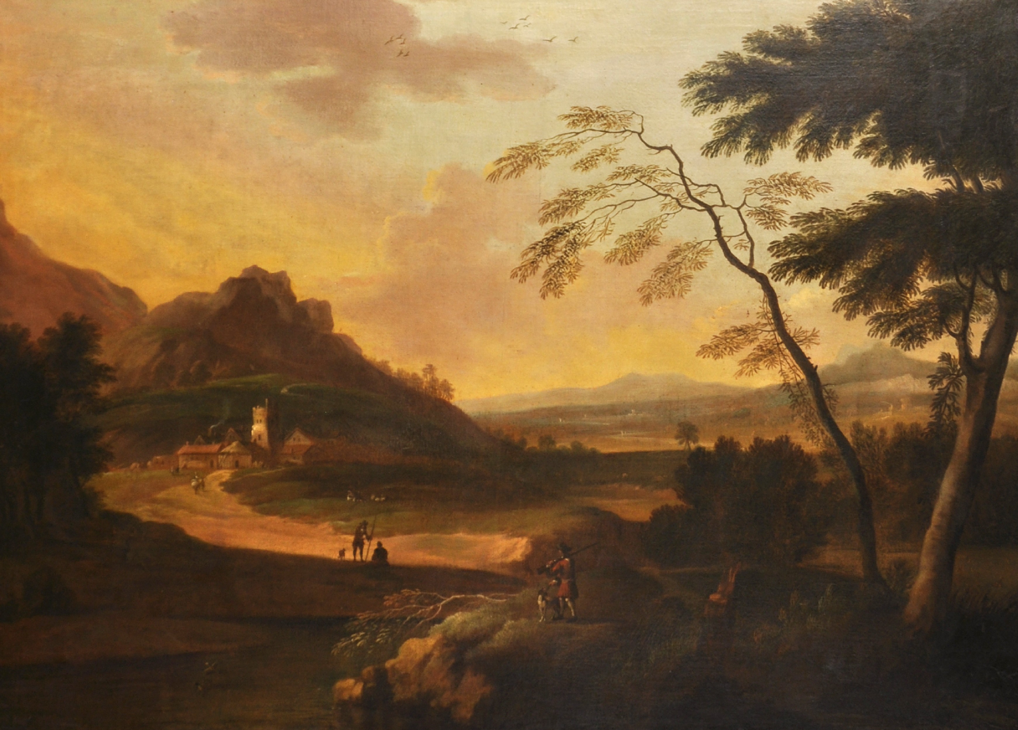 Manner of Hermann Van Swanevelt (c.1603-c.1655) Dutch/French. A Classical Landscape with Figures