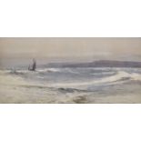 Charles William Adderton (1866-1944) British. A Stormy Seascape, with a Sailing Boat, Watercolour,
