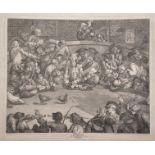 William Hogarth (1697-1764) British. "The Cockpit (Royal Sport, Pit Ticket)", Engraving, Unframed,