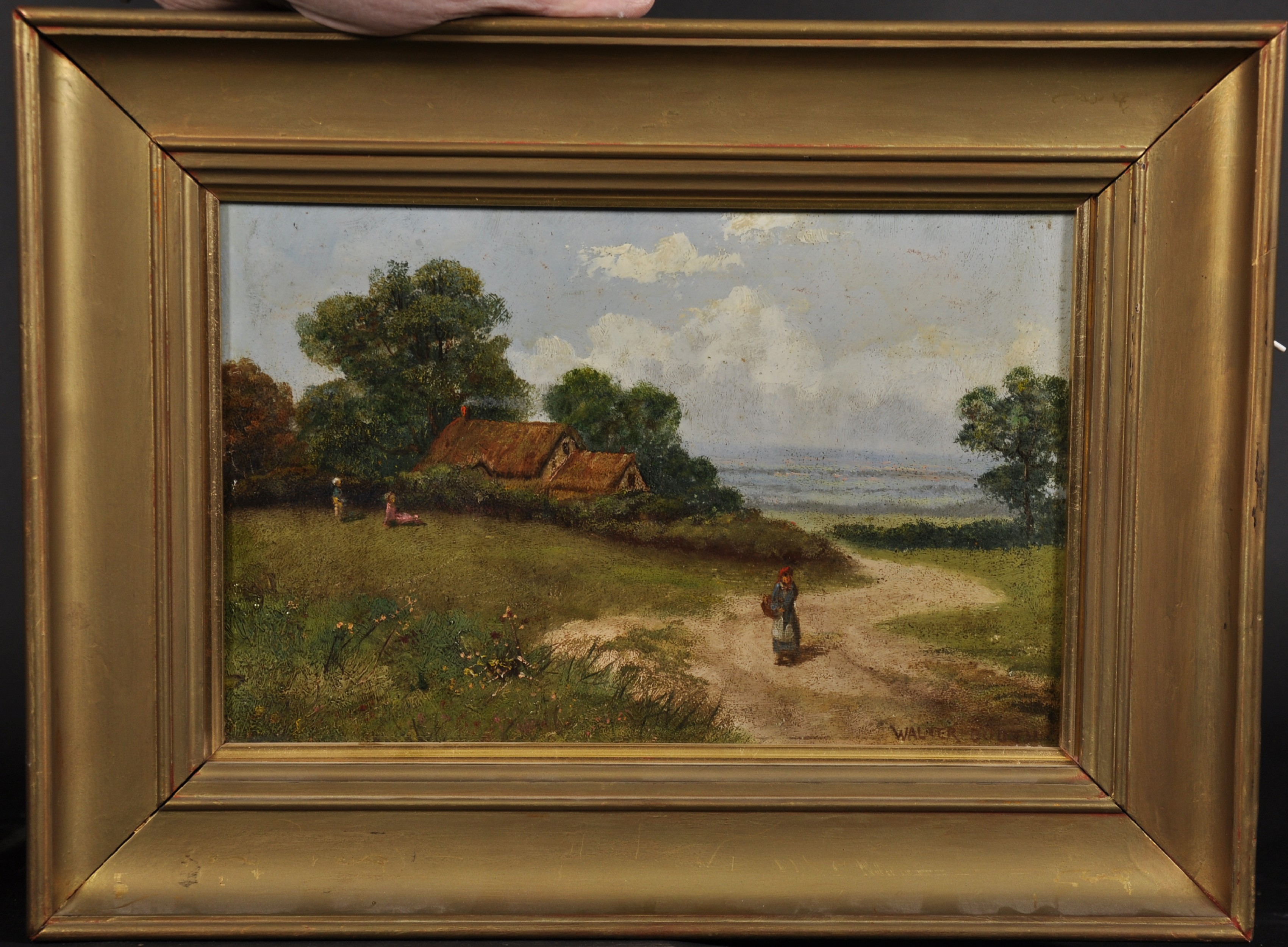 Early 20th Century English School. A Landscape with a Figure on a Path, Oil on Panel, bears an - Image 2 of 4