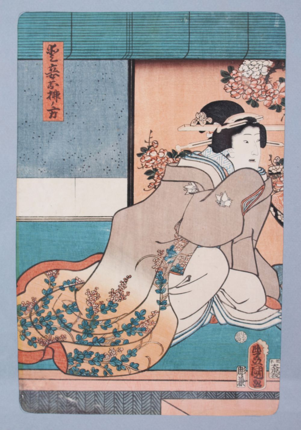 A GOOD JAPANESE EDO / MEIJI PERIOD UKIYO-E / WOOD BLOCK PRINT BY KUNISADA, the print of four