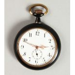 A 1920's - 1930's GERMAN EROTIC POCKET WATCH with white dial, black numbers and second dial, the