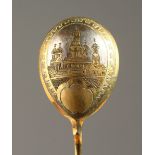 A RUSSIAN SILVER GILT NIELLO SPOON.