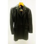 POLLINI BLACK LEATHER JACKET.