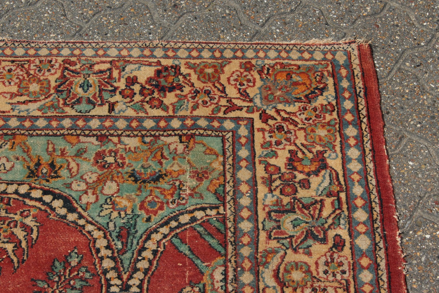 A PERSIAN KASHAN RUG with floral central motifs on a red ground with foliate border. 6ft 6ins x - Image 5 of 10