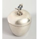 TIFFANY & CO., A STERLING SILVER APPLE SHAPED BOX AND COVER. 4ins high.