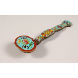 A CLOISONNE ENAMEL RUI SCEPTRE. 8ins long.