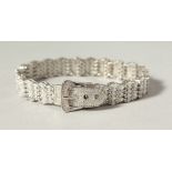 A SILVER CZ SET LINE BRACELET.