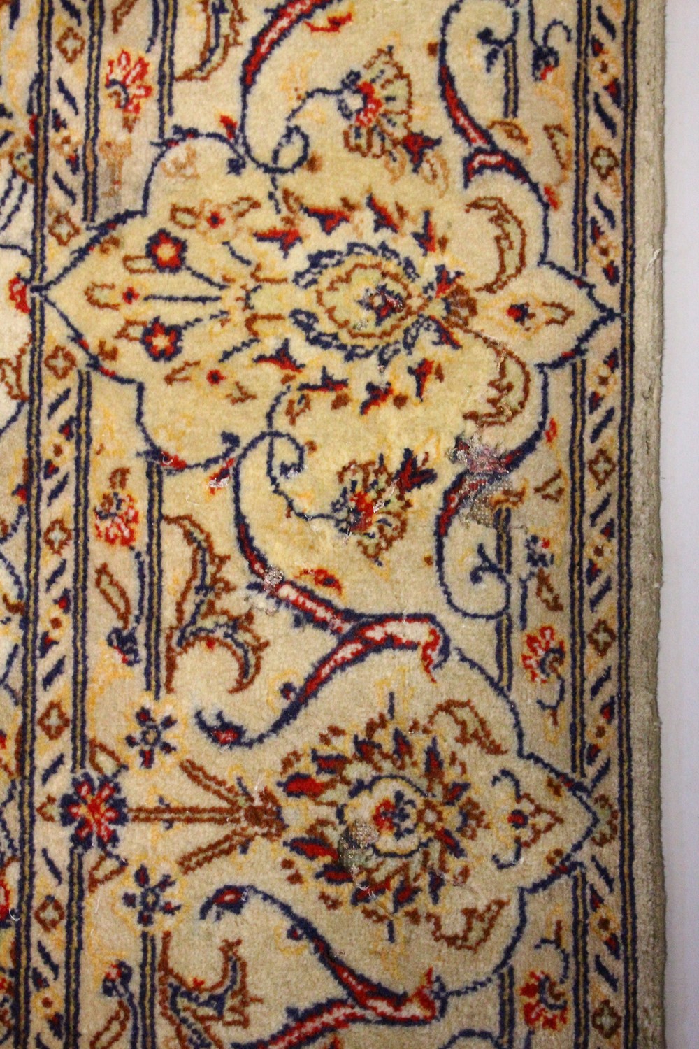 A PAIR OF PERSIAN TABRIZ CARPETS, beige ground with a central medallion and floral decoration ( - Image 7 of 28