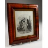 A LATE 19TH CENTURY PENCIL STUDY OF TWO LADIES AND A BABY, in a good rosewood frame. Image: 8.