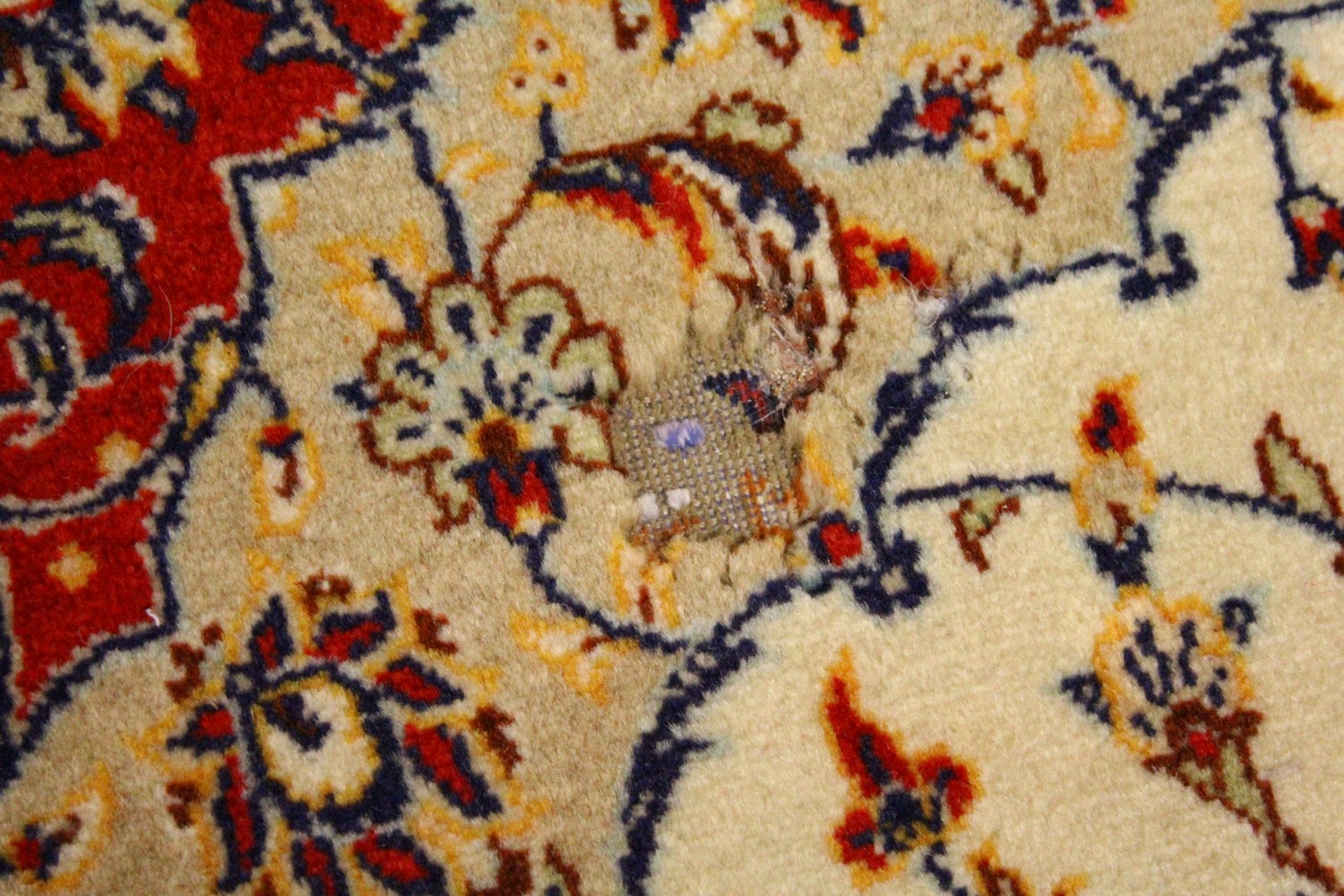 A PAIR OF PERSIAN TABRIZ CARPETS, beige ground with a central medallion and floral decoration ( - Image 25 of 28