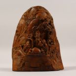 A CARVED HARDSTONE "SCHOLAR'S ROCK". 7ins high.