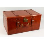 A LEATHER TRUNK. 24ins wide.
