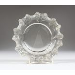 A LALIQUE LARGE ASHTRAY, with moulded rim. 7.5ins diameter.