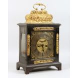 A LATE 17TH CENTURY EBONISED BRACKET CLOCK, signed Sam Clay, Gainsbro., with a matted brass
