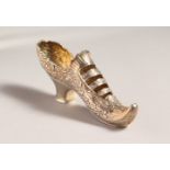 A BERNARD MULLER SILVER SHOE, 4.75ins long, with Chester Import Mark 1901.