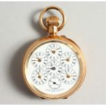 A GOOD 18CT GOLD MULTI-DIAL POCKET WATCH DESPOSE No. 4975, the face with seven dials, WARSAW,