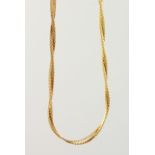 AN 18CT GOLD TWO-ROW NECKLACE, 13gms.