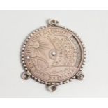 A RARE 16TH CENTURY GERMAN SILVER UNIVERSAL AND PERPETUAL CIRCULAR POCKET CALENDAR, engraved to both