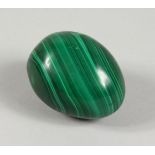 A MALACHITE EGG. 2.25ins long.