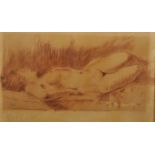 Earl (20th Century) British. A Reclining Female Nude, Charcoal, Signed, 11.25" x 18.75".