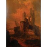 Early 19th Century English School. Lindisfarne Castle, Oil on Panel, 25.5" x 18.5", and a