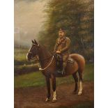 Henry Crowther (fl.1905-1939) British. A World War I Royal Artillery Soldier on Horseback, Oil on