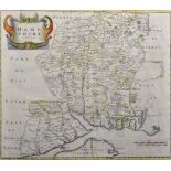 Robert Morden (c1650-1703) British. "Hampshire", Map, Reprint 1720, 15" x 18".