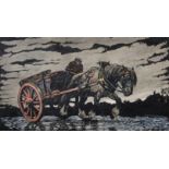 Haydn Reynolds Mackey (1883-1979) British. "To Burnham Market", a Man in a Horse and Cart,