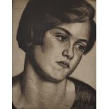 Laura Knight (1877-1970) British. "Head of a Young Girl", Drypoint Etching, Signed and Inscribed '35