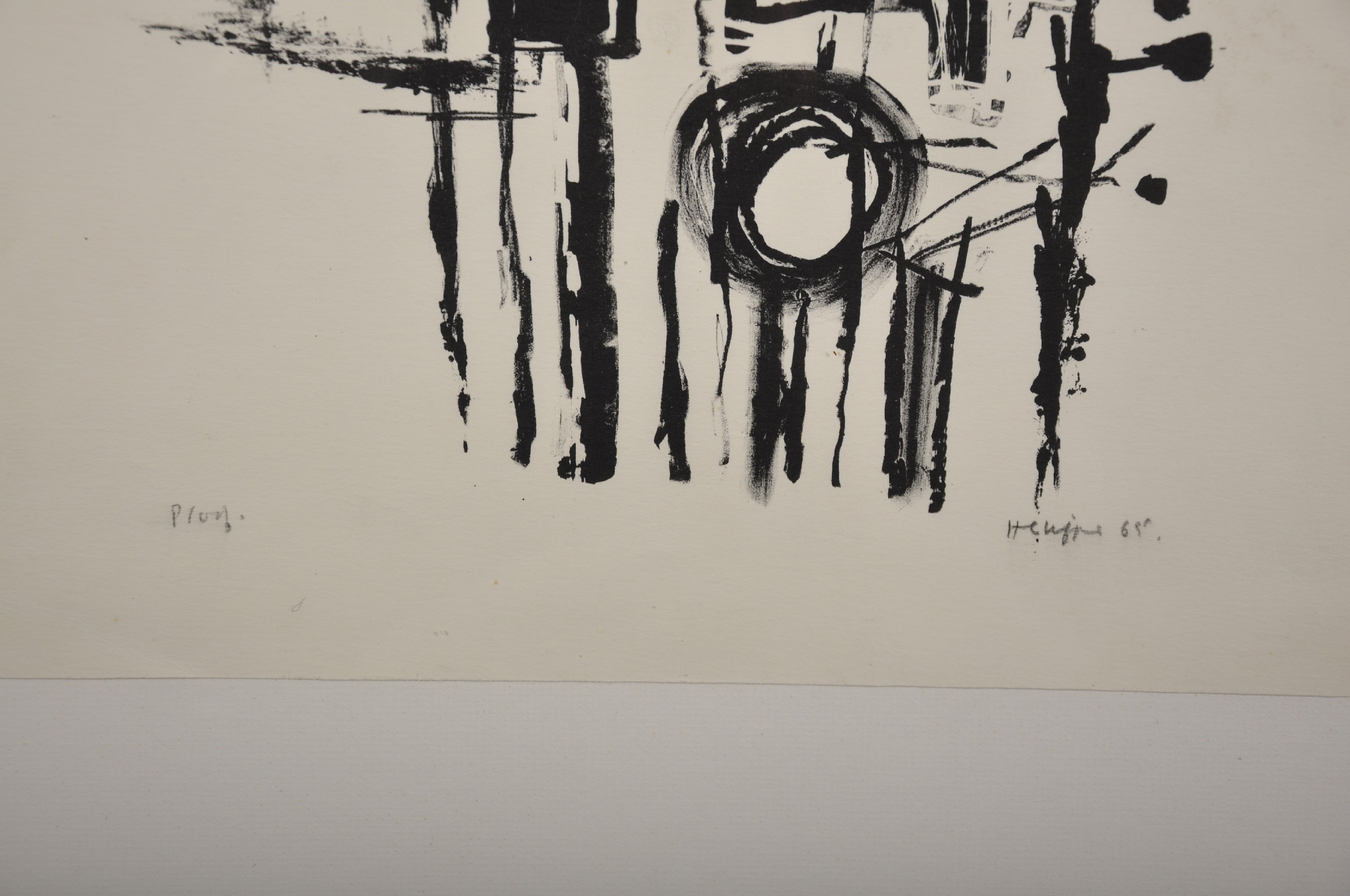 Henry Cliffe (1919-1983) British. 'Black Circles', Lithograph, Signed, Inscribed 'Proof' and - Image 3 of 4