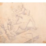 18th Century European School. the Raising of Lazurus, Pencil, Unframed, 6" x