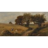 William Gosling (1824-1883) British. Figures Harvesting in a Field, Oil on Canvas, Signed, and