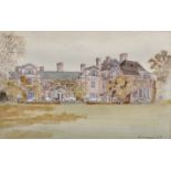 R... M... Rowland (20th Century) British. Study of a Country House, Watercolour, Signed and Dated '