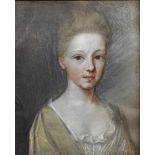 Attributed to Henrietta Dering Johnston (? - c.1729) Irish/American. Portrait of a Young Lady,