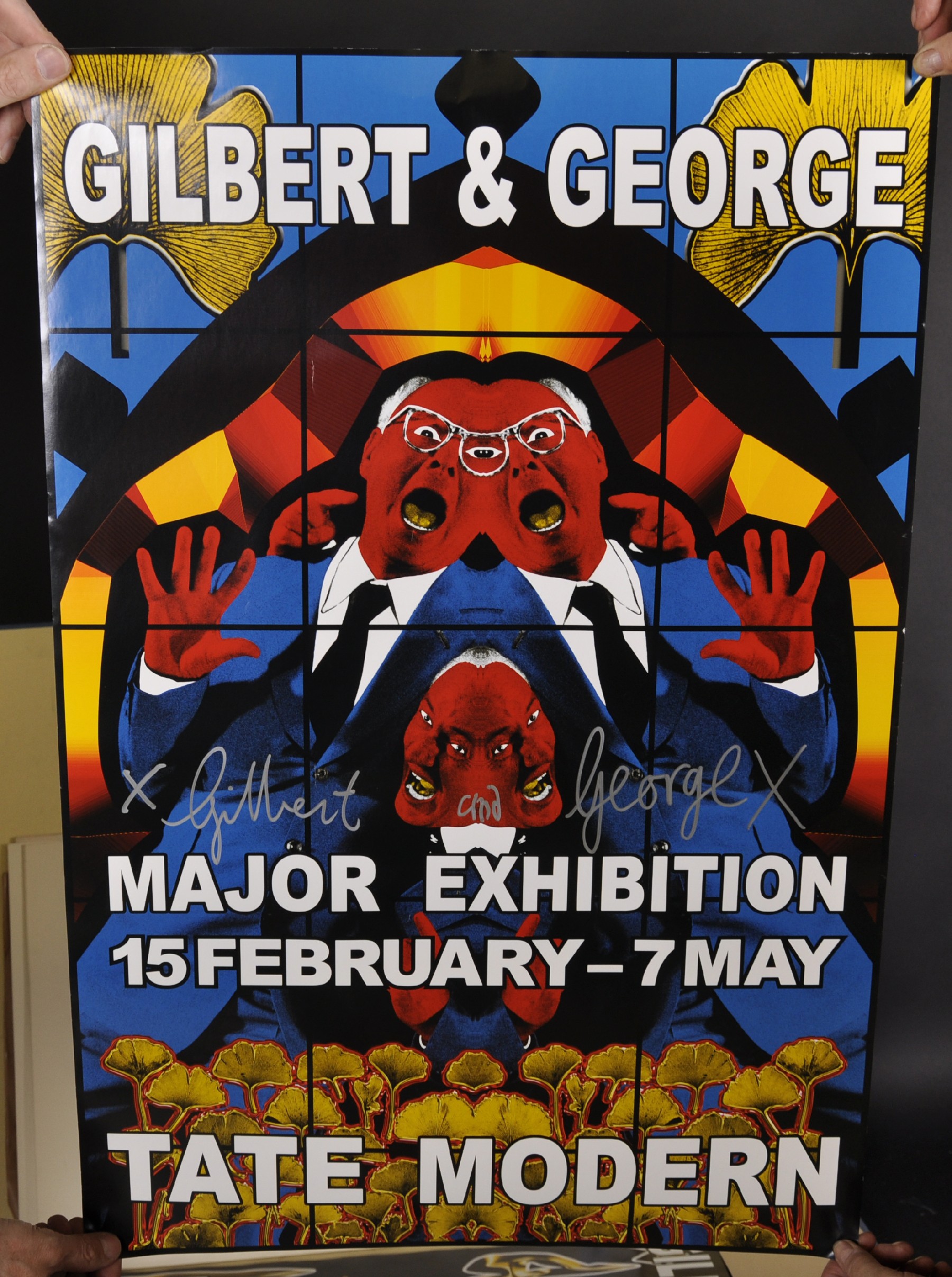 Gilbert and George (20th - 21st Century) British. "Major Exhibition Tate Modern", Poster, Signed - Image 6 of 6