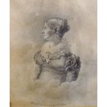 Early 19th Century French School. Portrait of Geneviere Navarre, Watercolour, Inscribed, Arched, 9.