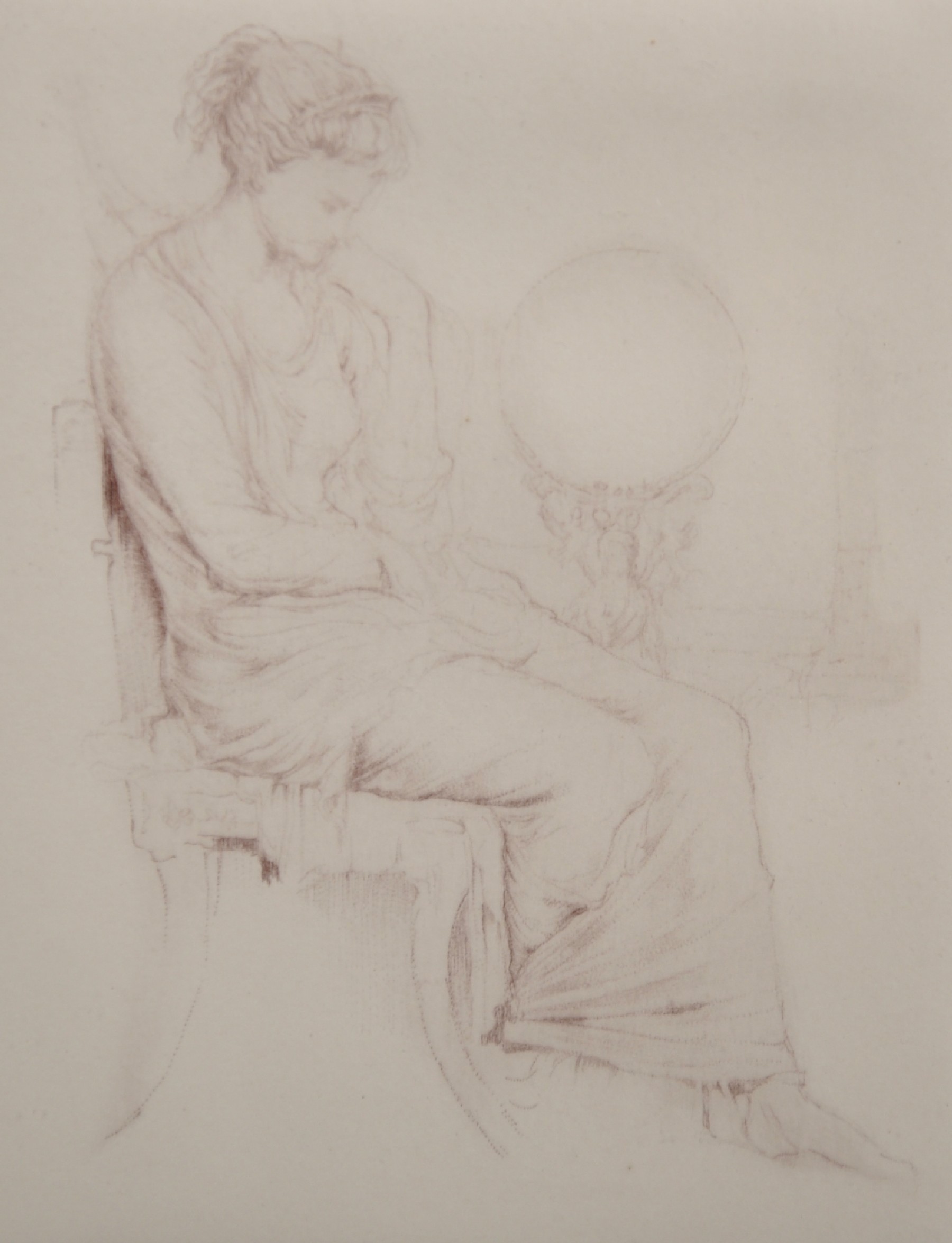 Laforte (20th Century) European. Study of a Seated Maiden, Etching, Indistinctly Signed and Numbered