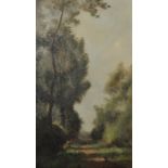Henry George Moon (1857-1905) British. "Lane Near Shipreth", Oil on Canvas, Unframed, 20" x 12".