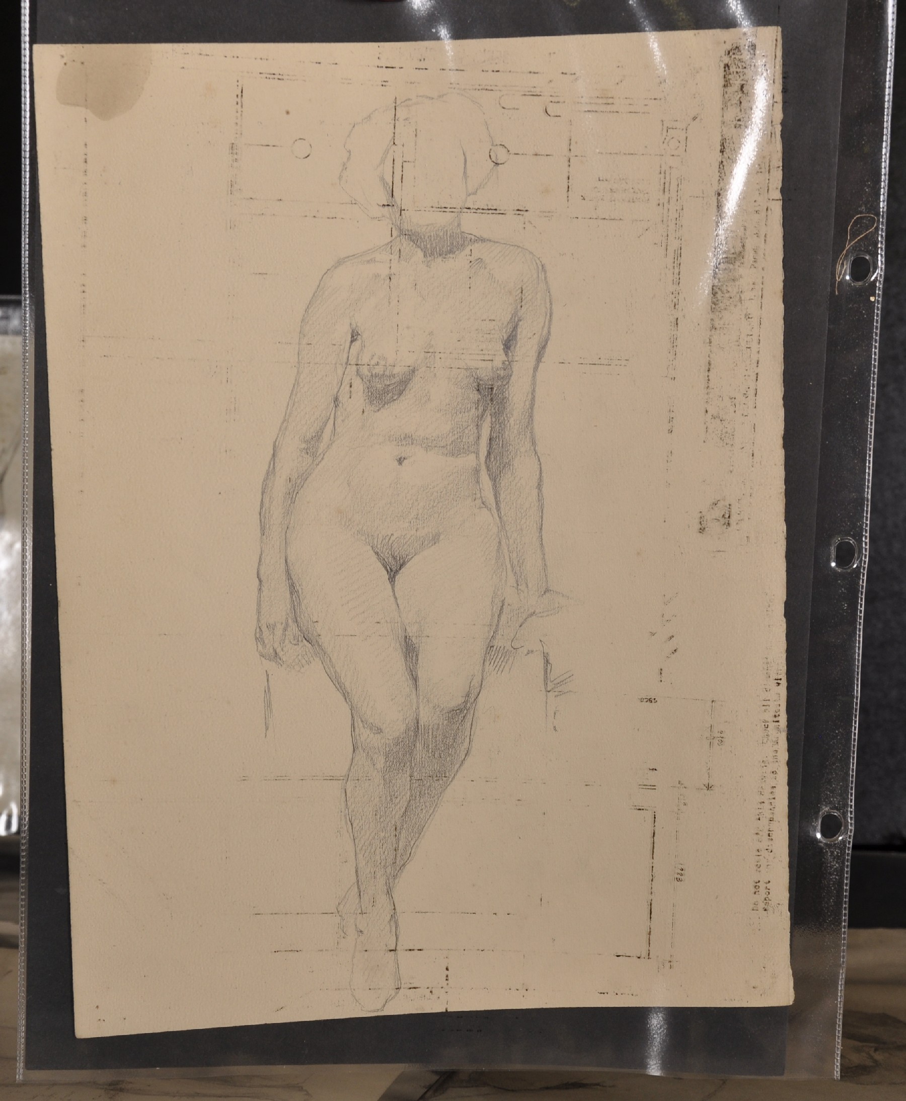 Henry George Moon (1857-1905) British. Study of a Naked Lady, Pencil, Unframed, 21.5" x 15.5", - Image 3 of 4