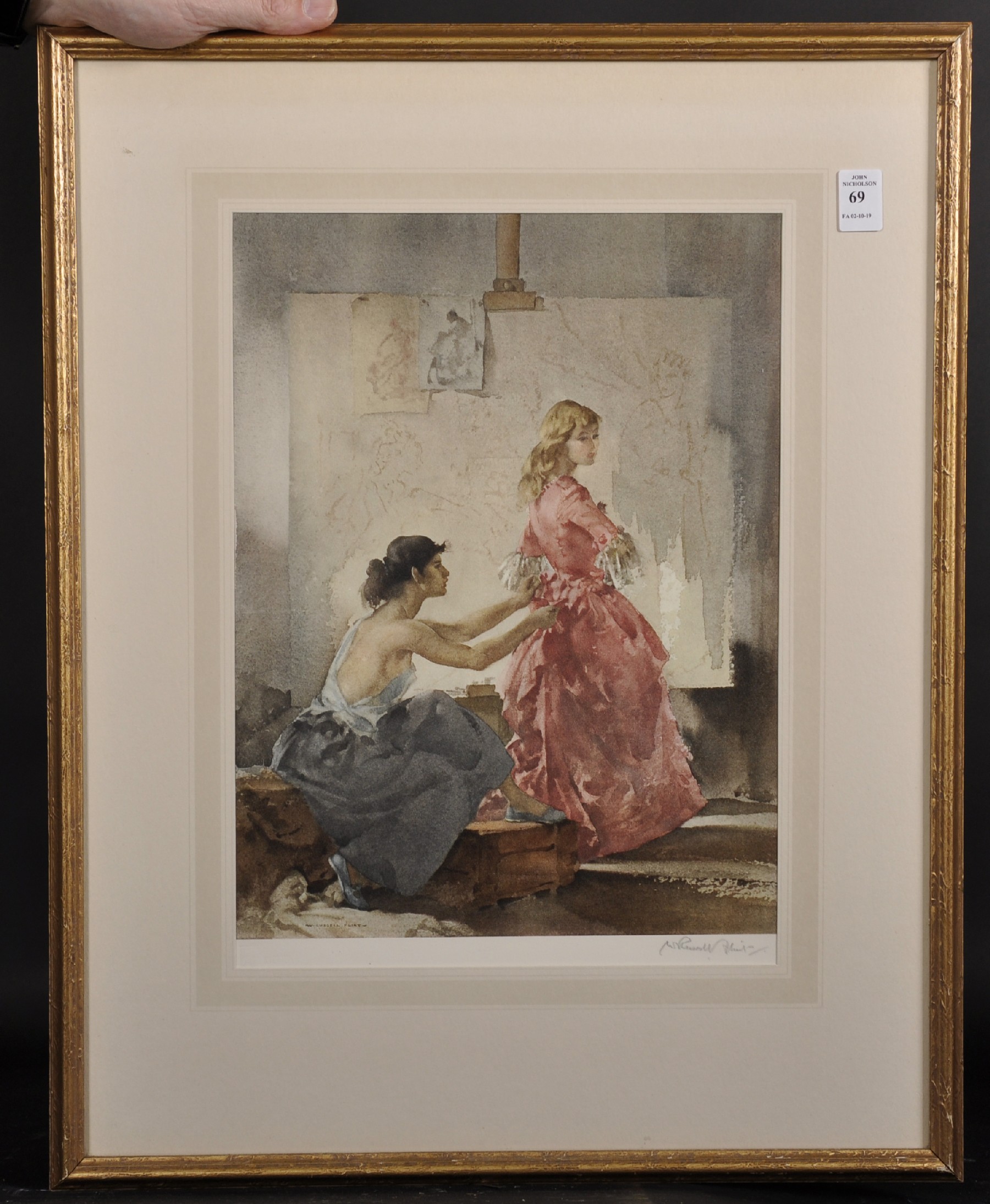 William Russell Flint (1880-1969) British. "Two Models, 1960", Lithograph, Signed in Pencil and - Image 2 of 5