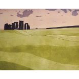 John Brunsdon (1933-2014) British. "Stonehenge", Lithograph, Signed, Inscribed 'Artists Proof 1/10',