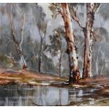 Attributed to Judy Henshaw (1936- ) Australian. A Tranquil River Landscape, Watercolour,