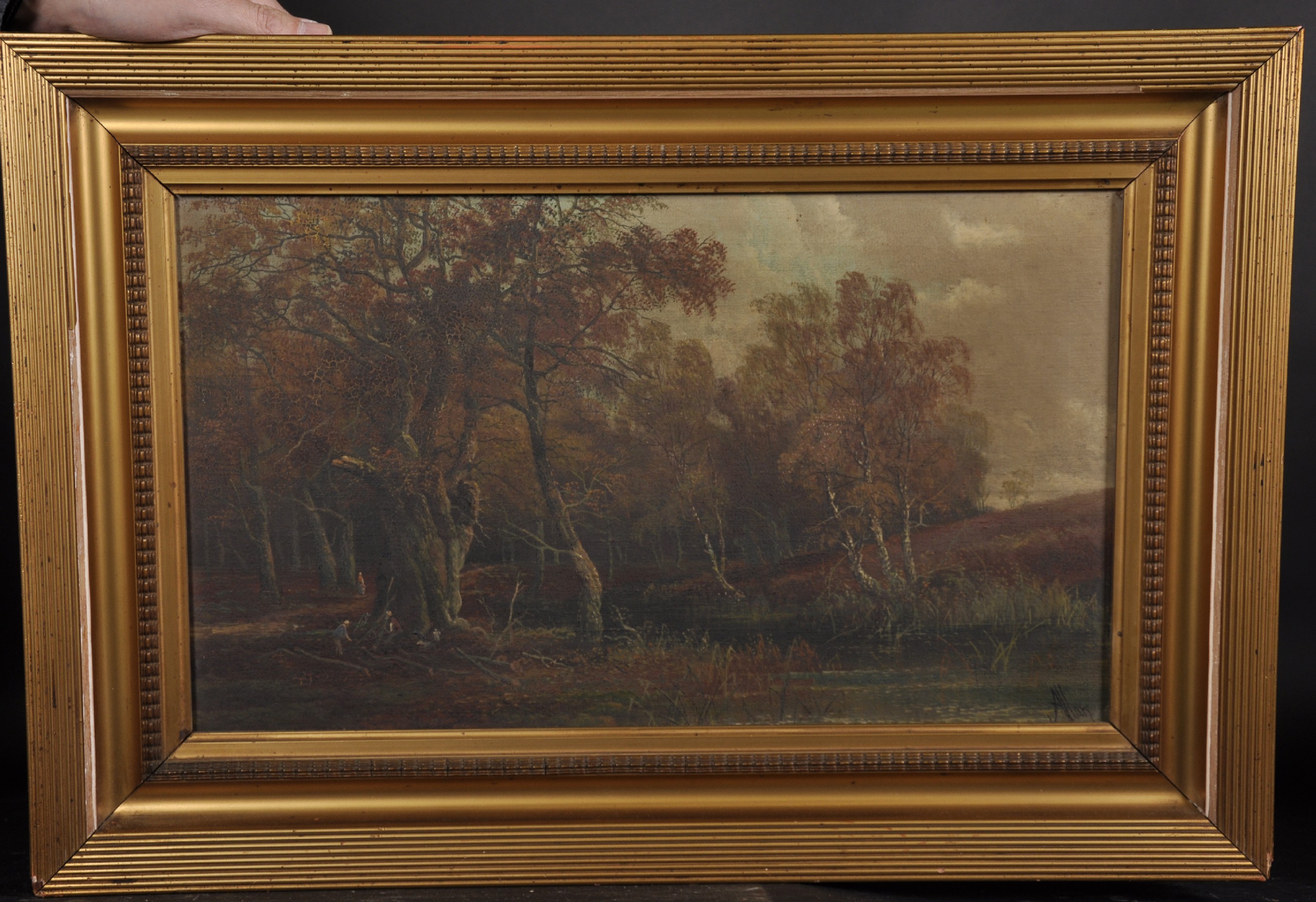 Robert Allan (19th- 20th Century) British. A River Landscape, with Figures by a Tree, Oil on Canvas, - Image 2 of 4