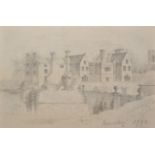 18th Century English School. "Annesley", a Study of the Hall at Annesley, Nottinghamshire, Pencil,