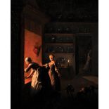 Circle of Petrus van Schendel (1806-1870) Dutch. A Kitchen Scene, with Figures by a Stove, and