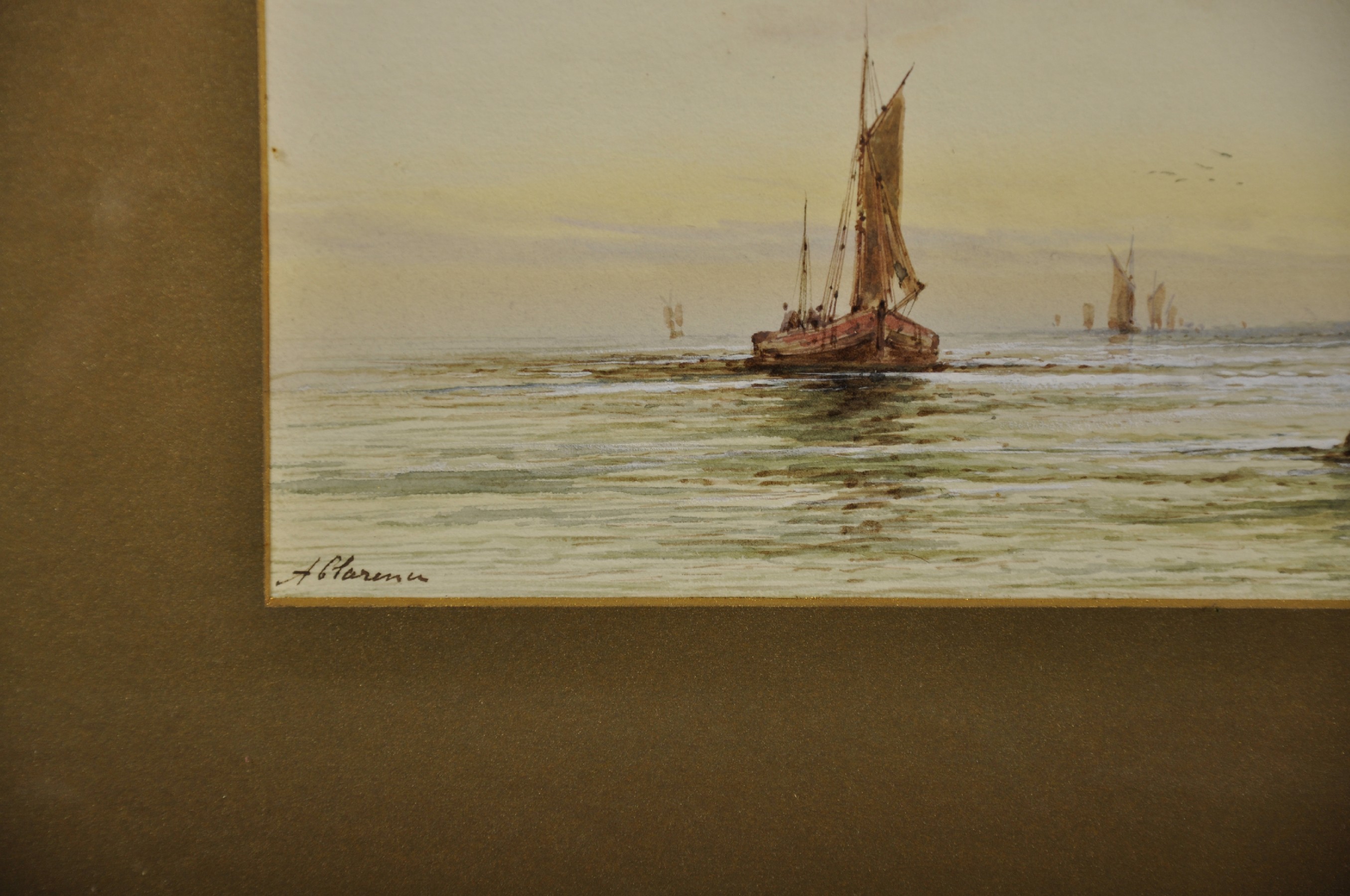 Arderne Clarence (1882-1966) South African/British. A Seascape, with Fishing Boats, Watercolour, - Image 3 of 4